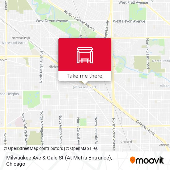 Mapa de Milwaukee Ave & Gale St (At Metra Entrance)