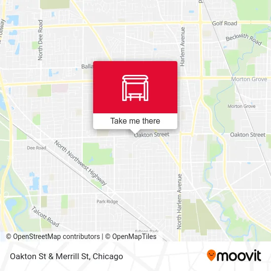 Oakton St & Merrill St map