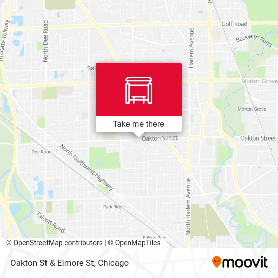 Oakton St & Elmore St map
