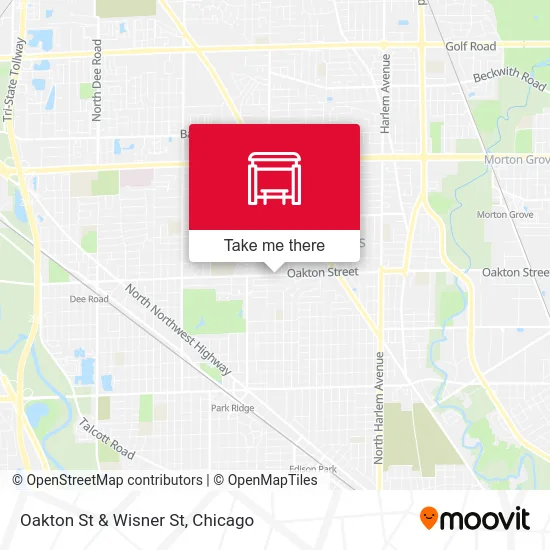 Oakton St & Wisner St map