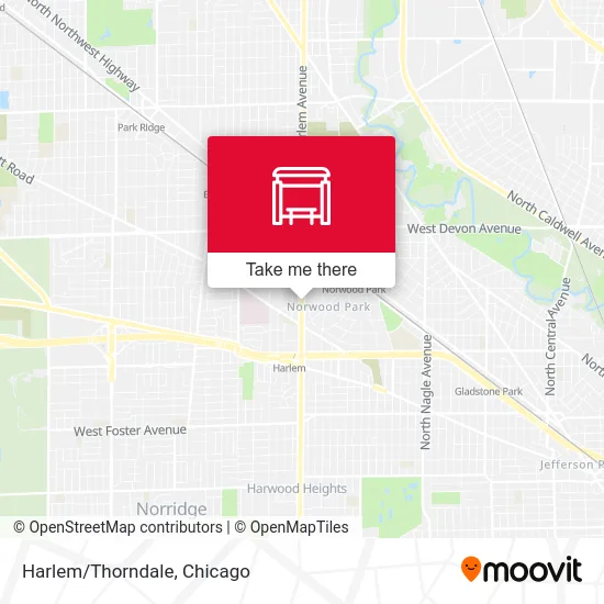 Harlem/Thorndale map
