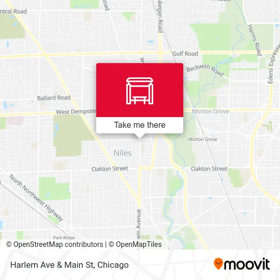 Harlem Ave & Main St map