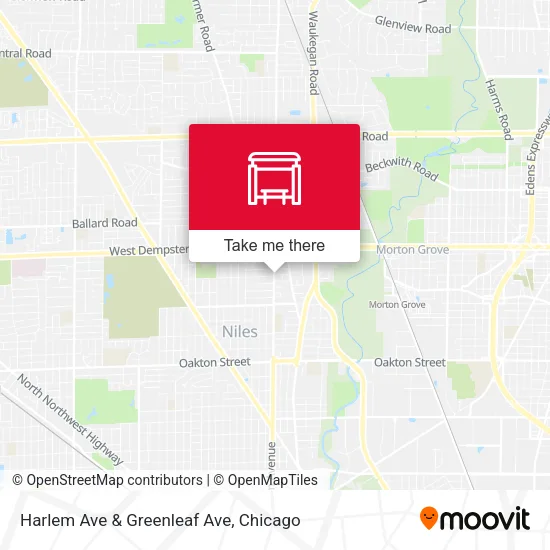 Harlem Ave & Greenleaf Ave map