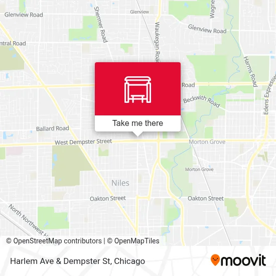Harlem Ave & Dempster St map