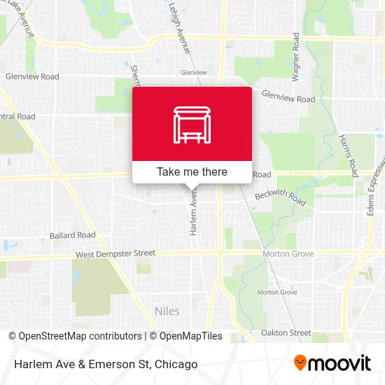 Harlem Ave & Emerson St map