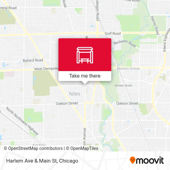 Harlem Ave & Main St map