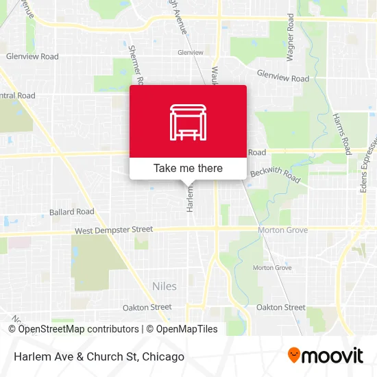 Harlem Ave & Church St map