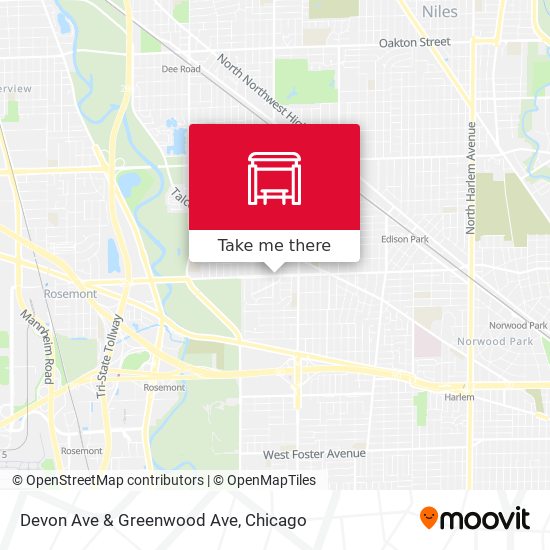 Devon Ave & Greenwood Ave map