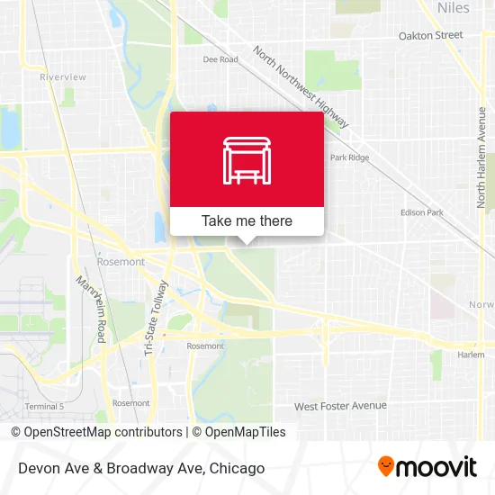 Devon Ave & Broadway Ave map
