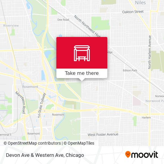 Devon Ave & Western Ave map