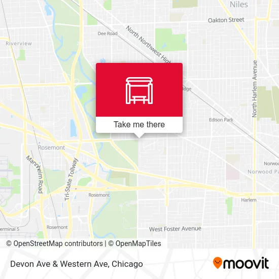 Devon Ave & Western Ave map
