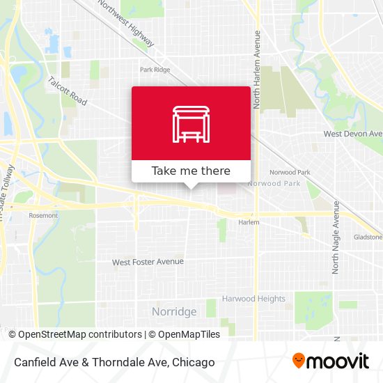 Canfield Ave & Thorndale Ave map