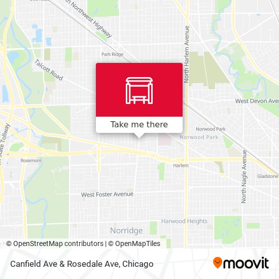 Canfield Ave & Rosedale Ave map