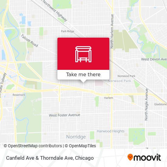 Canfield Ave & Thorndale Ave map