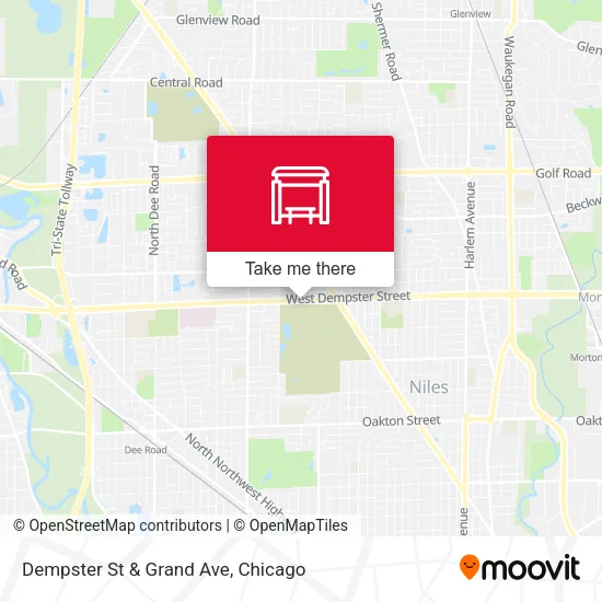 Dempster St & Grand Ave map