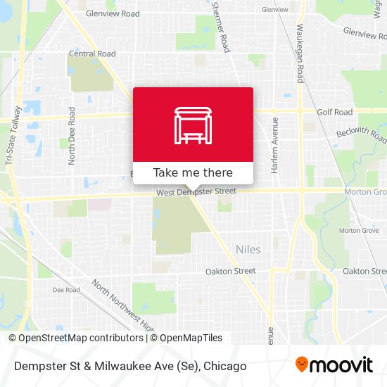 Dempster St & Milwaukee Ave (Se) map