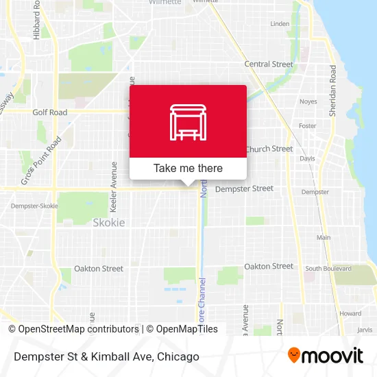 Dempster St & Kimball Ave map