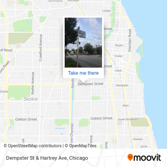 Dempster St & Hartrey Ave map