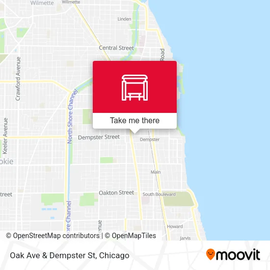 Mapa de Oak Ave & Dempster St
