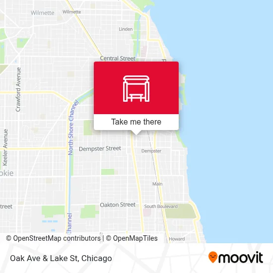 Oak Ave & Lake St map
