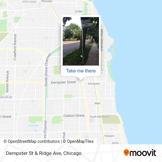 Dempster St & Ridge Ave map