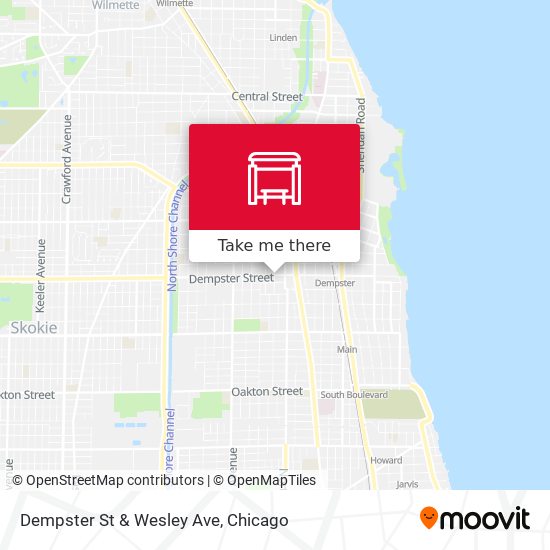 Dempster St & Wesley Ave map