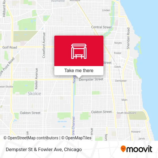 Dempster St & Fowler Ave map