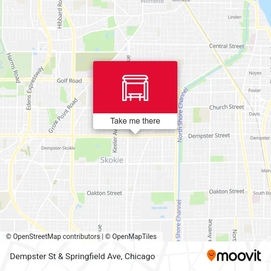 Dempster St & Springfield Ave map