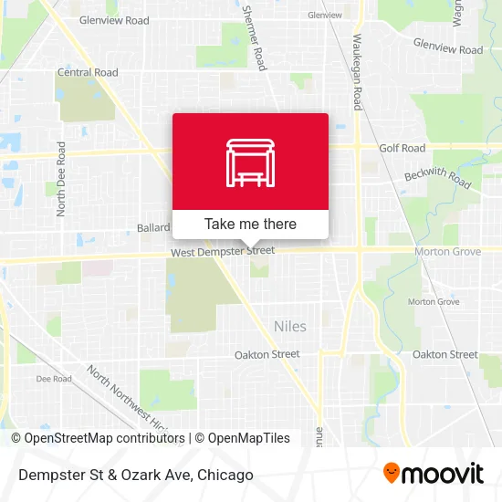 Dempster St & Ozark Ave map