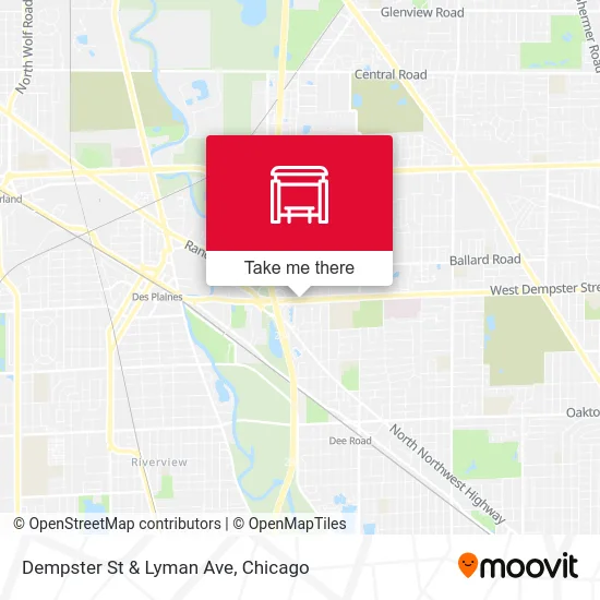 Dempster St & Lyman Ave map