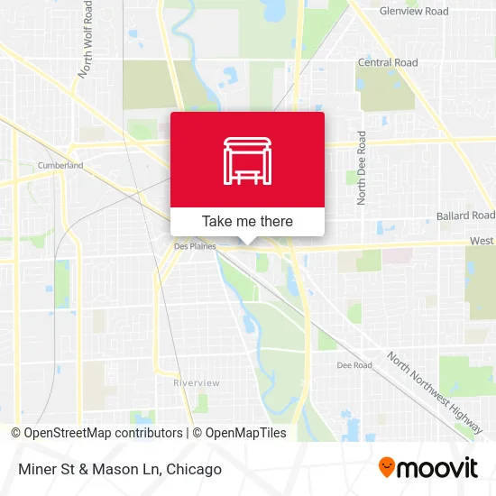 Miner St & Mason Ln map