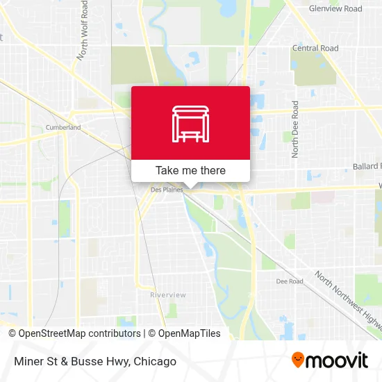 Miner St & Busse Hwy map