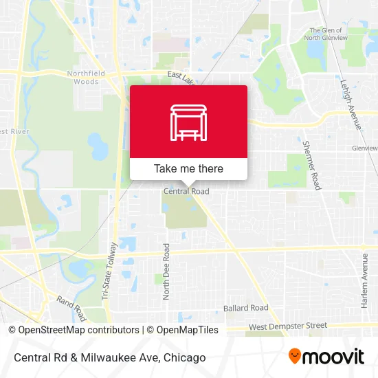 Mapa de Central Rd & Milwaukee Ave
