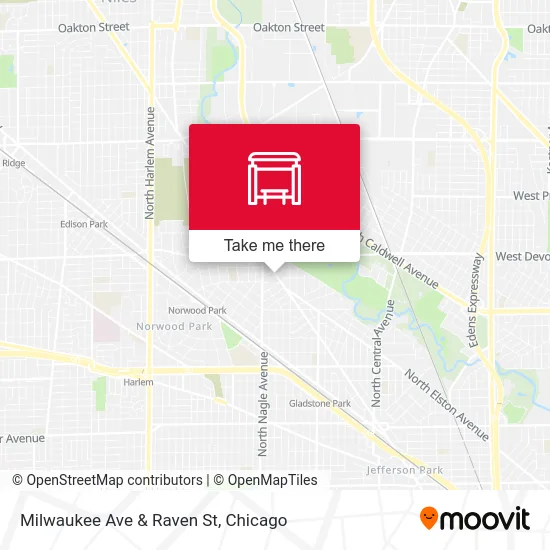 Milwaukee Ave & Raven St map