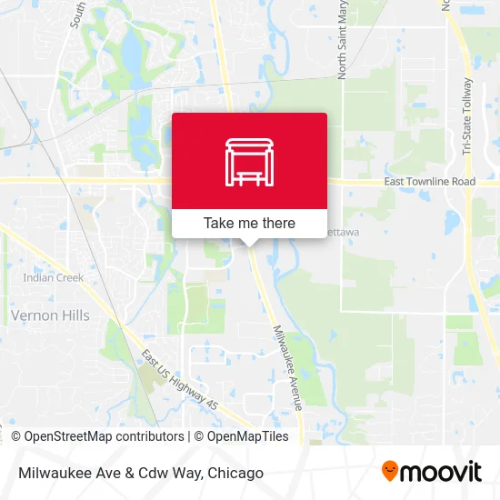 Milwaukee Ave & Cdw Way map