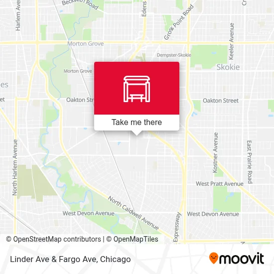 Linder Ave & Fargo Ave map