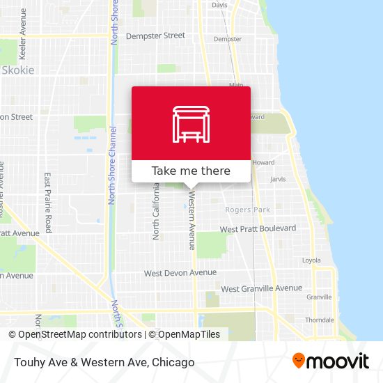 Touhy Ave & Western Ave map