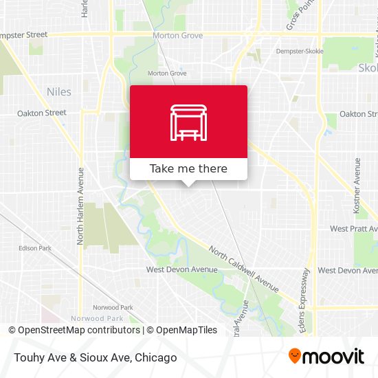 Touhy Ave & Sioux Ave map