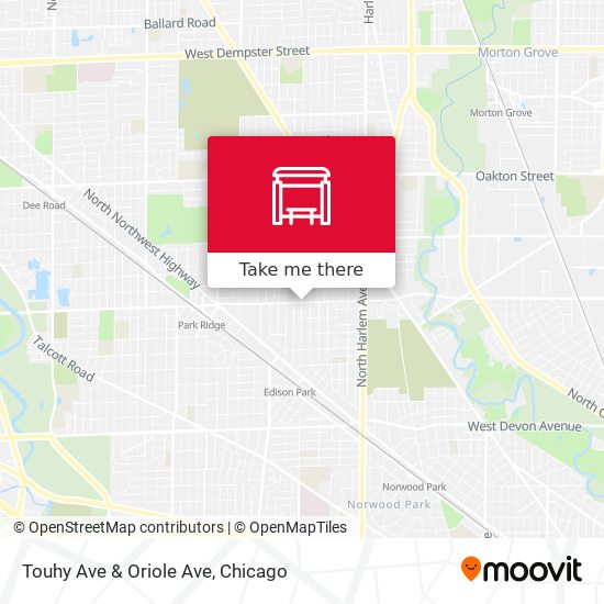 Touhy Ave & Oriole Ave map