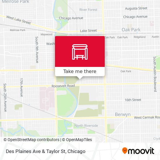 Des Plaines Ave & Taylor St map