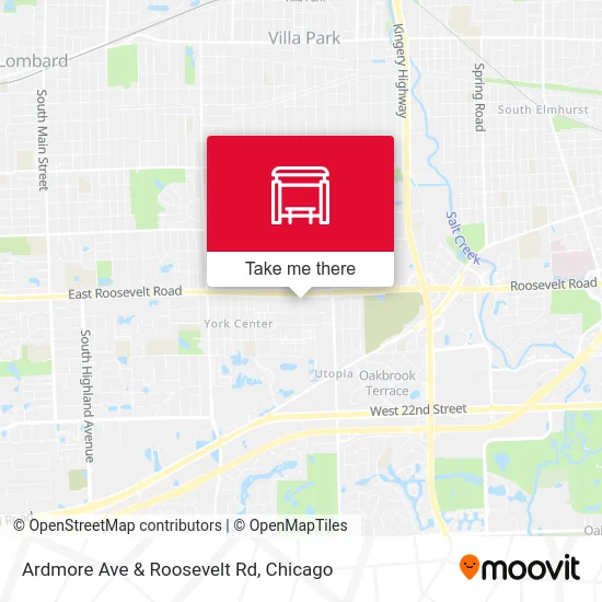 Ardmore Ave & Roosevelt Rd map