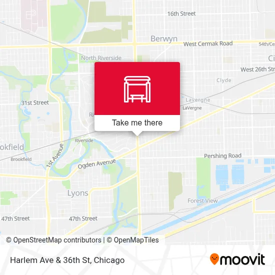 Harlem Ave & 36th St map
