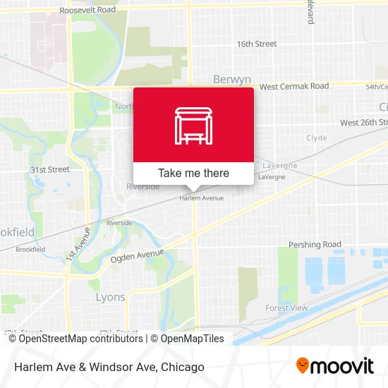 Harlem Ave & Windsor Ave map