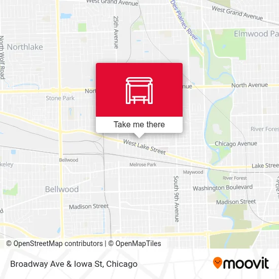 Broadway Ave & Iowa St map