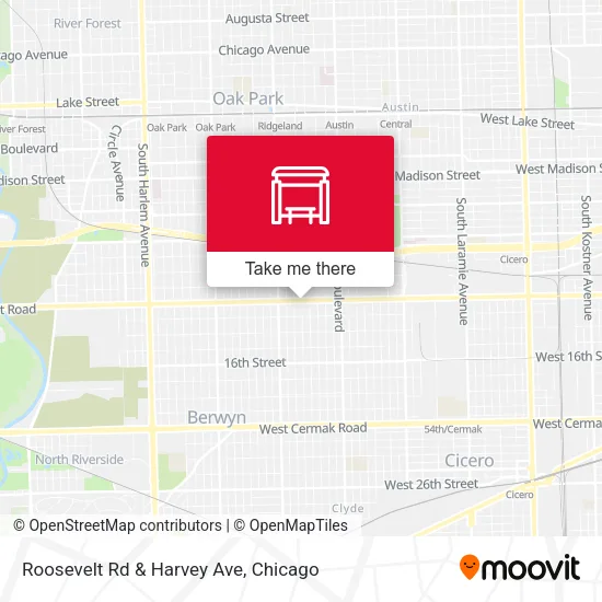 Roosevelt Rd & Harvey Ave map
