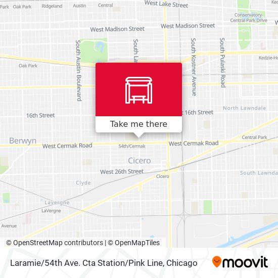 Mapa de Laramie / 54th Ave. Cta Station / Pink Line