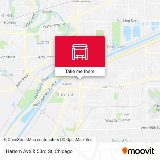 Harlem Ave & 53rd St map