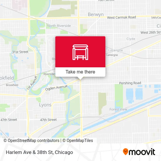Harlem Ave & 38th St map