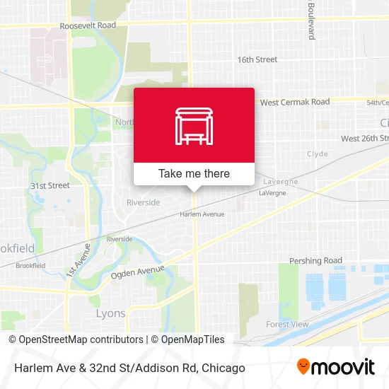 Harlem Ave & 32nd St / Addison Rd map