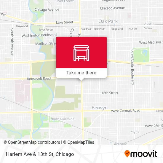 Harlem Ave & 13th St map